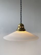 ANCIENNE SUSPENSION CONIQUE EN OPALINE VINTAGE