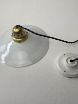 ANCIENNE SUSPENSION CONIQUE EN OPALINE VINTAGE