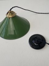 ANCIENNE SUSPENSION INDUSTRIELLE CONIQUE 26 CM