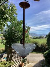 Suspension années 30 cuivre et verre