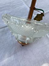 Suspension années 30 cuivre et verre