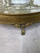 Serviteur art déco laiton et verre vintage 