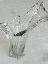 Vintage : vase design en cristal, années 70