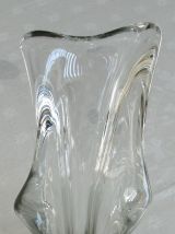 Vintage : vase design en cristal, années 70