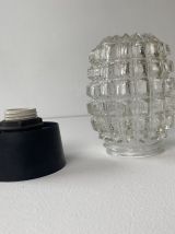 ANCIENNE APPLIQUE MURALE VERRE MOULÉ VINTAGE