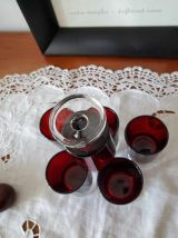 Ensemble de 6 verres à liqueur rouge Rubis LUMINARC