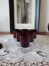 Ensemble de 6 verres à liqueur rouge Rubis LUMINARC