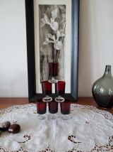 Ensemble de 6 verres à liqueur rouge Rubis LUMINARC