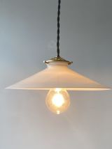 ANCIENNE SUSPENSION CONIQUE EN OPALINE VINTAGE