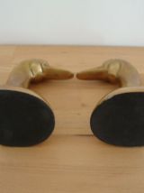 Serre livres canards vintage en bronze doré