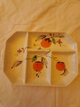 Plateau céramique apéritif peint à la main orange clémentine