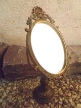 Miroir psyché enmetal doré , vintage