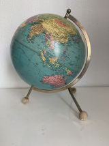 Globe  vintage 1964 terrestre tripode Taride philips challen