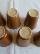 6 Gobelets grès Digoin , vintage