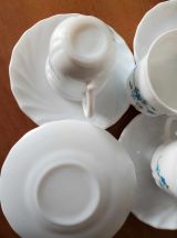 Ensemble de 4 tasses à café et soucoupes, VERONICA MYOSOTIS