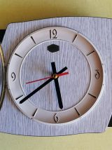 Horloge formica vintage pendule murale silencieuse Carrez