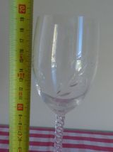 SIX VERRES A PIED "Cristal d'Arques"