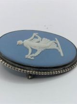 Wedgwood Jasperware - Broche - Argent poinçonné - Bleu pâle