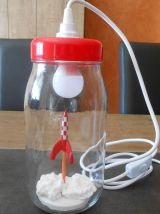 Lampe bocal véritable Le Parfait Fusée Tintin au décollage 