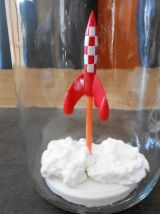 Lampe bocal véritable Le Parfait Fusée Tintin au décollage 