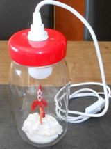 Lampe bocal véritable Le Parfait Fusée Tintin au décollage 