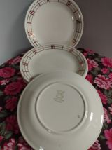 Lot de 7 assiettes à dessert orcerame série Richelieu,