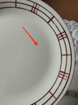 Lot de 7 assiettes à dessert orcerame série Richelieu,