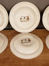 6 assiettes creuses Syracuse Sarreguemines Décor Fleurs