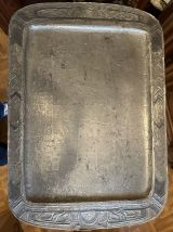 Grand plateau vintage Métal et régule 60/45 cm