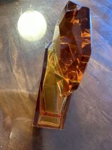 Flacon à Parfum Art-Deco en cristal de Bohème couleur Ambre