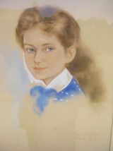 Portrait de femme au pastel signé Tony La Foglia