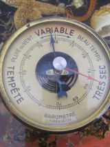 Baromètre avec inclusion en résine vintage