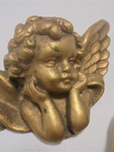 5 angelots en plâtre doré