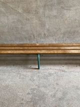 Banc d'école maternelle vintage bois et structure tubulaire 