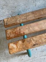 Banc d'école maternelle vintage bois et structure tubulaire 