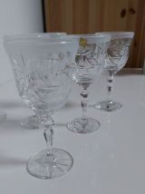 6 verres à vin cristal polonais