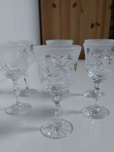 6 verres à vin cristal polonais
