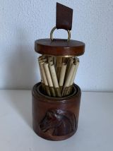 Porte-cigarettes vintage 1960 Longchamp cuir cheval - 11 x 1