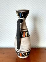 Vase en céramique graphique, West Germany, vers 1970 