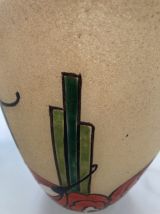VASE VERRERIE DE LEUNE (1861-1930) vase en verre givré jaune