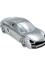 Miniature Porsche Cayman S en métal chrome massif