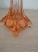 Soliflore en verre soufflé vintage orange