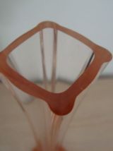 Soliflore en verre soufflé vintage orange