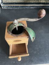 Joli moulin à café ODAX en bois et métal 