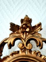 Petit miroir rocaille ovale bois doré
