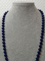 Collier Perles de Murano Bleues Cobalt et Poudre d'Or
