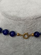 Collier Perles de Murano Bleues Cobalt et Poudre d'Or