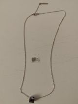 Collier - Argent rhodié - Cube - Laque noire - Guy Laroche