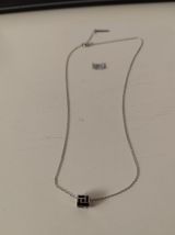 Collier - Argent rhodié - Cube - Laque noire - Guy Laroche