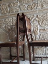 Paire de chaises Henry II cannées